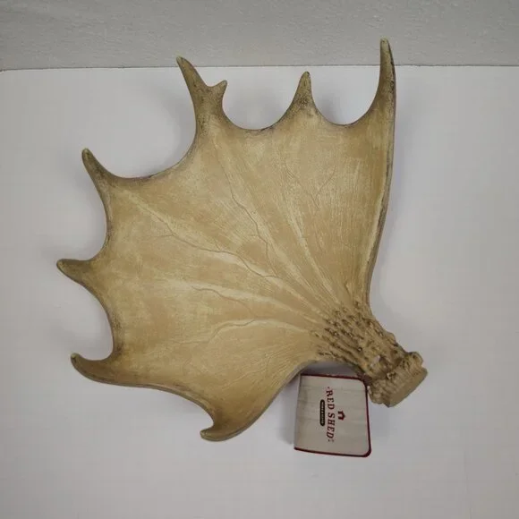 Red Shed Moose Antler Bowl Home Decor Cabin Rustic Hunting Gift - Picture 1 of 8